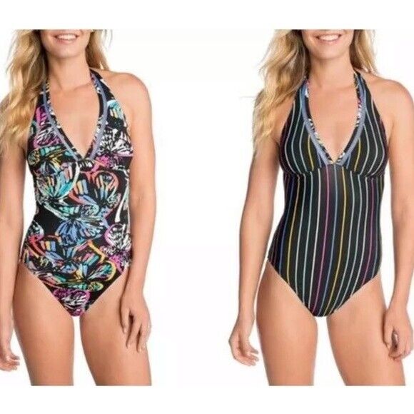 Vera Bradley Women's Penelope Butterfly Reversible Halter One Piece MULTI M 8/10